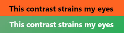 Image showing examples of contrasting text and backgrounds