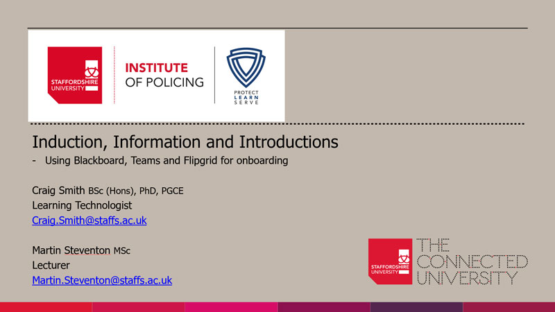 Presentation to School of Law, Policing and Forensics