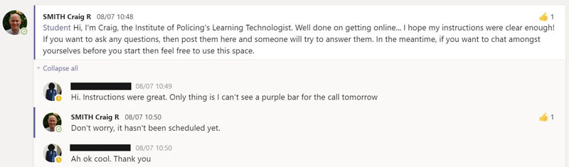 Screenshot 2 showing student feedback